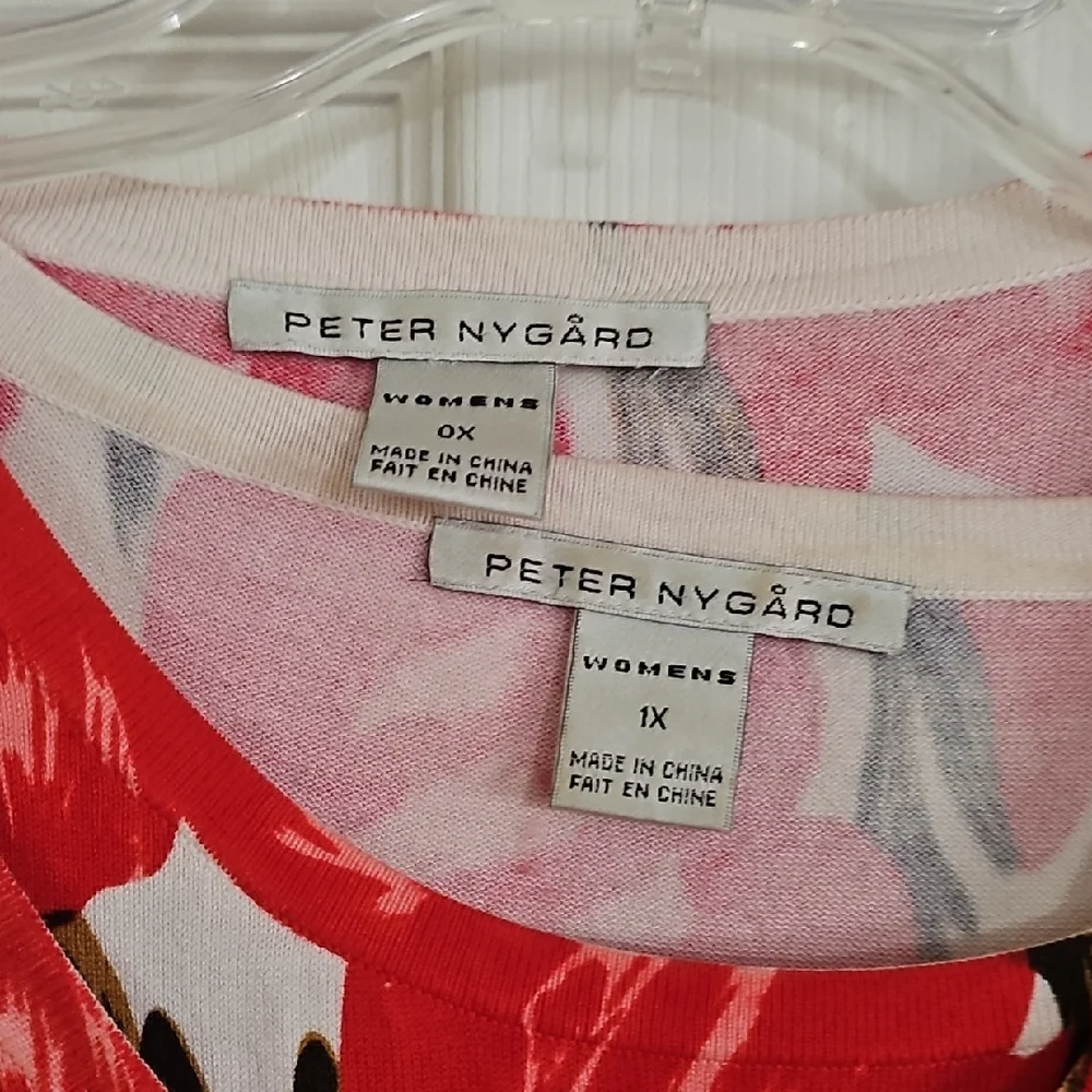 Peter Nygard Red and White Floral Cardigan And Tank Top Set - Picture 2 of 5